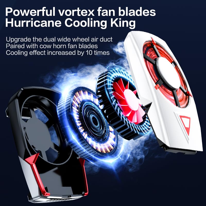 Mikirini 14 in 1 Mobile Phone Cooler for iPhone & Android Phones, Cell Phone Cooling Fan Radiator, 2pcs L2R2 Mobile Game Controller Triggers for PUBG/Free Fire/Call of Duty (Boy) - Image 2